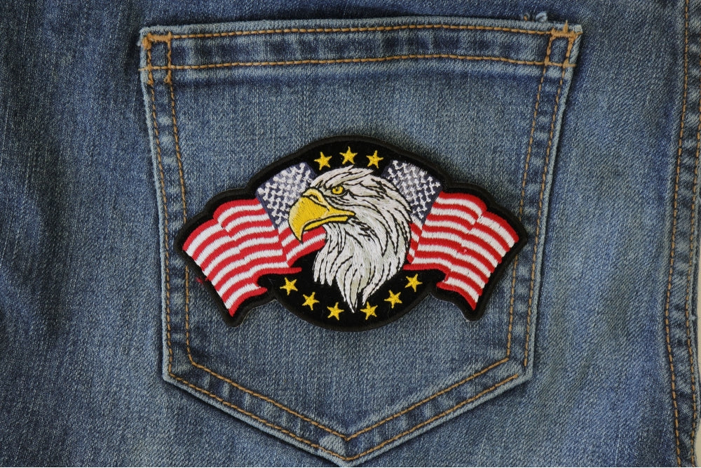 Star Spangled Banner Eagle Patch – Embroidered Iron-On Patch (  4.5 x 2.5 inche )
